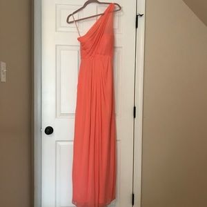 Peach One shoulder Formal Dress